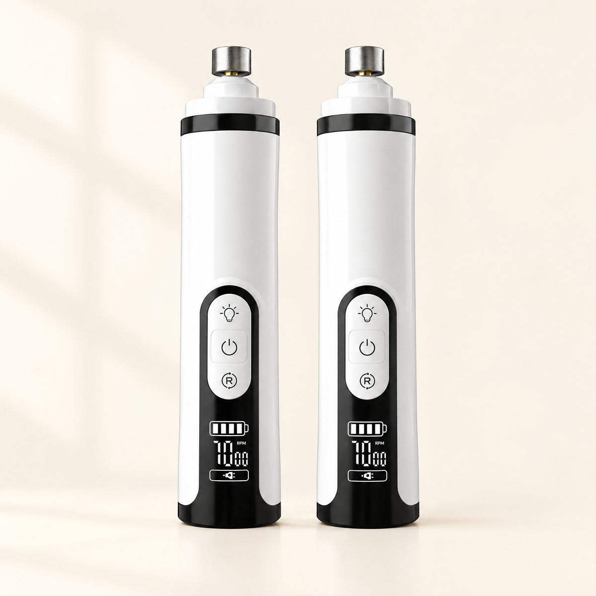 2 Grinders pack: two quiet LED nail grinders side by side