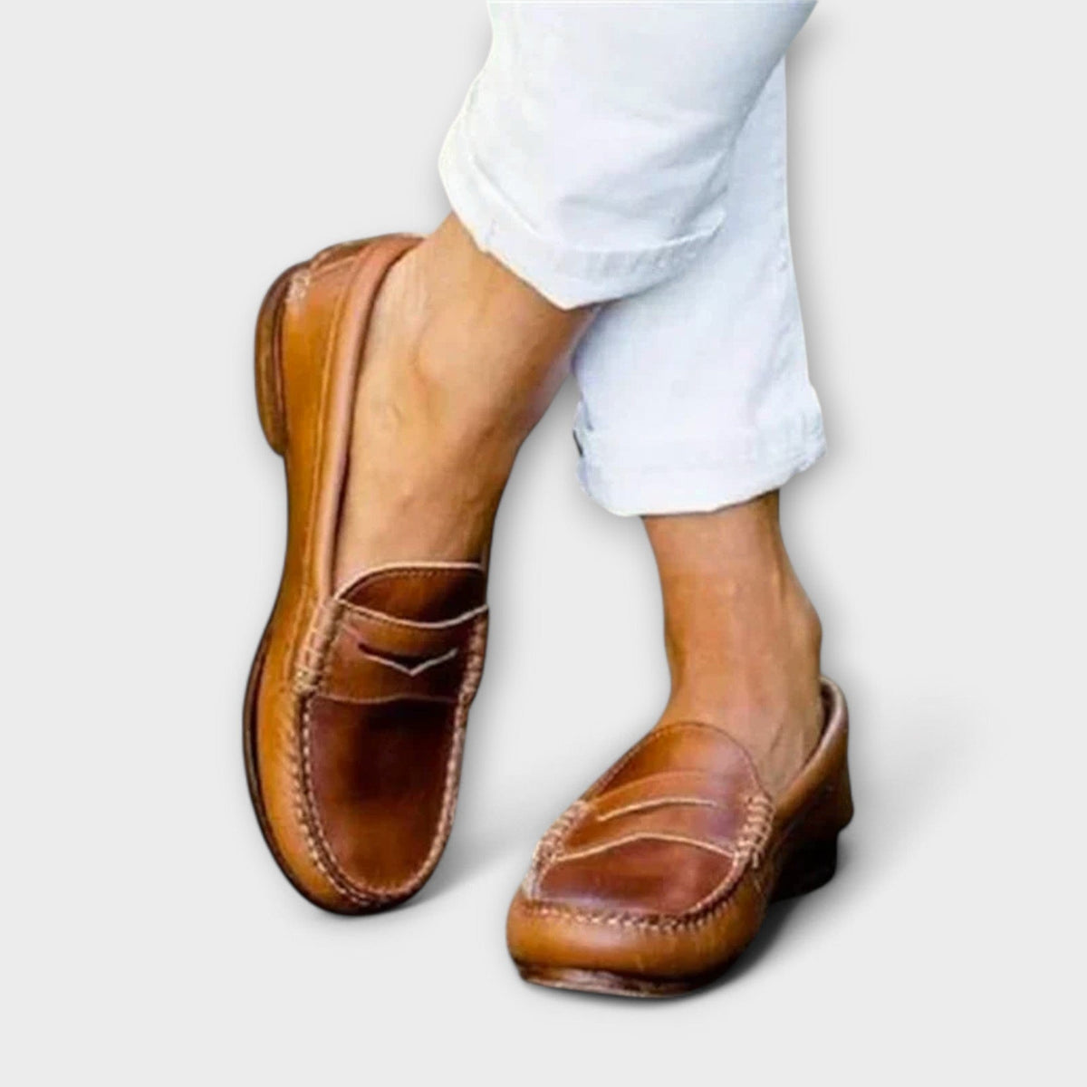 Aoife | Classic Penny Loafers, colour Brown