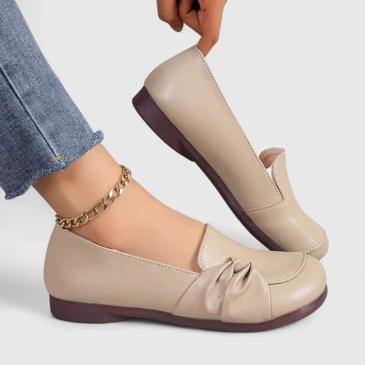Aurelia | Knot Detail Comfort Flats, colour Beige