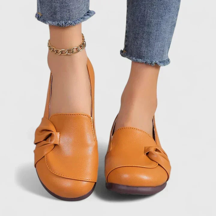 Aurelia | Knot Detail Comfort Flats, colour Orange
