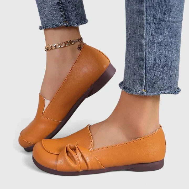 Aurelia | Knot Detail Comfort Flats, colour Orange