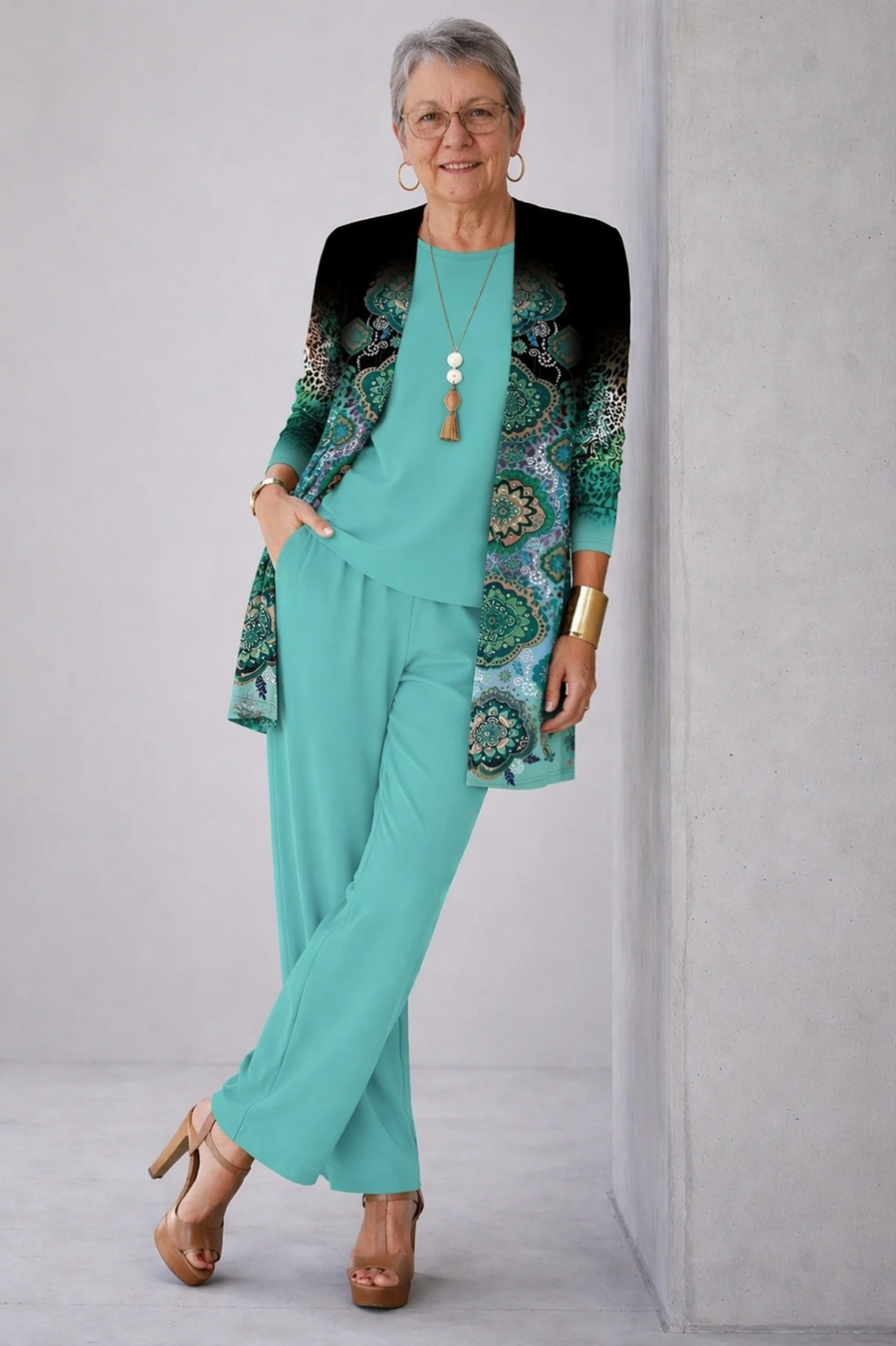 Bessie | Turquoise Paisley Three-Piece Set