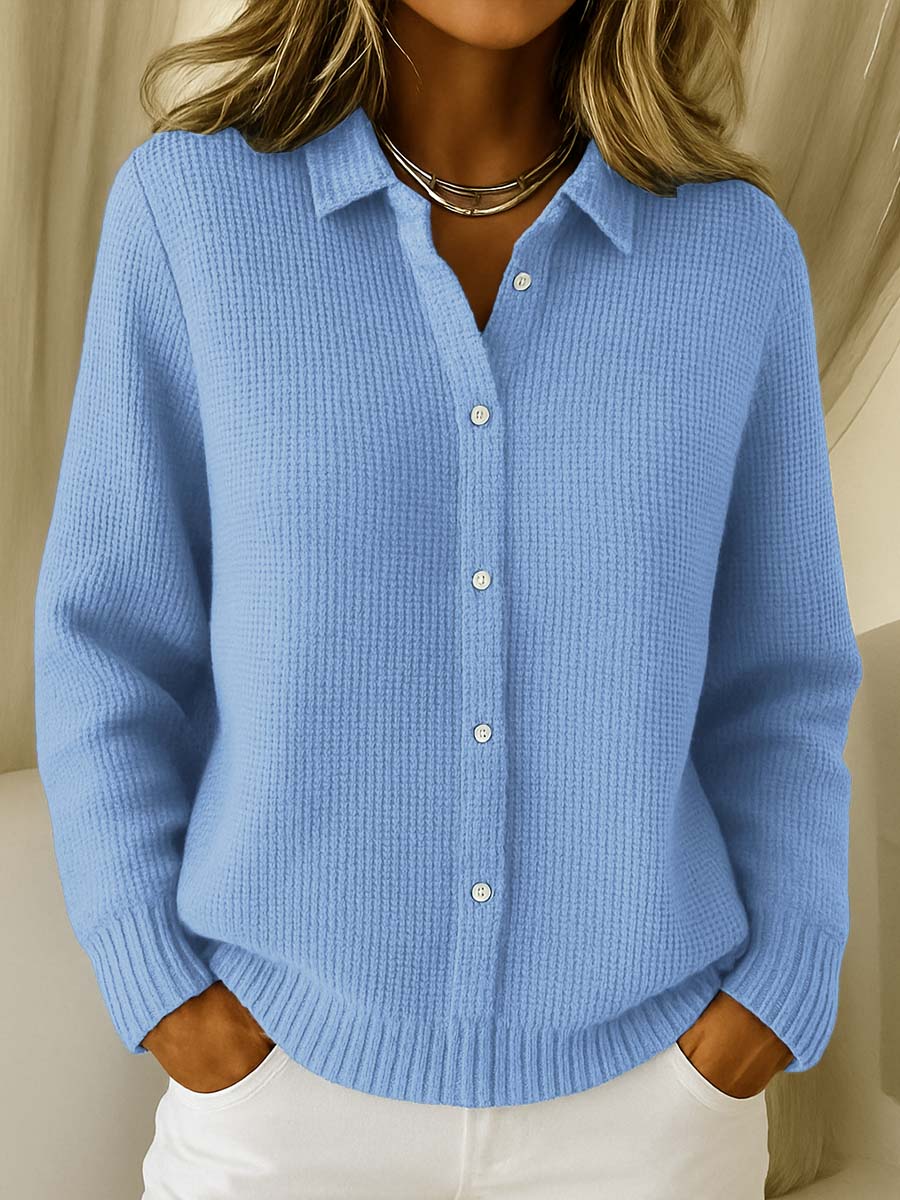 Venetia | Textured Button Cardigan, colour Blue