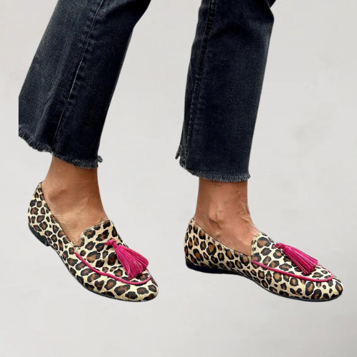 Carissa | Leopard Pink Tassel Loafers, colour Leopard