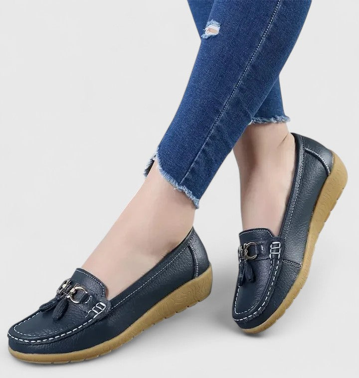 Carmen | Tassel Wedge Moccasins, colour Dark Blue