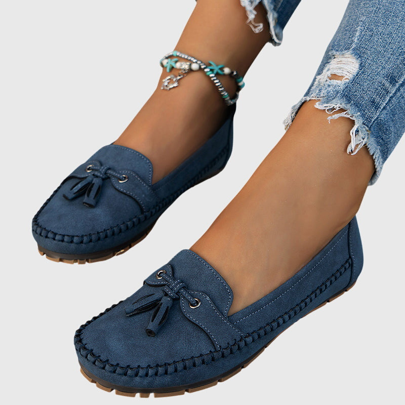 Chelsea | Suede-Look Tassel Moccasins, colour Blue