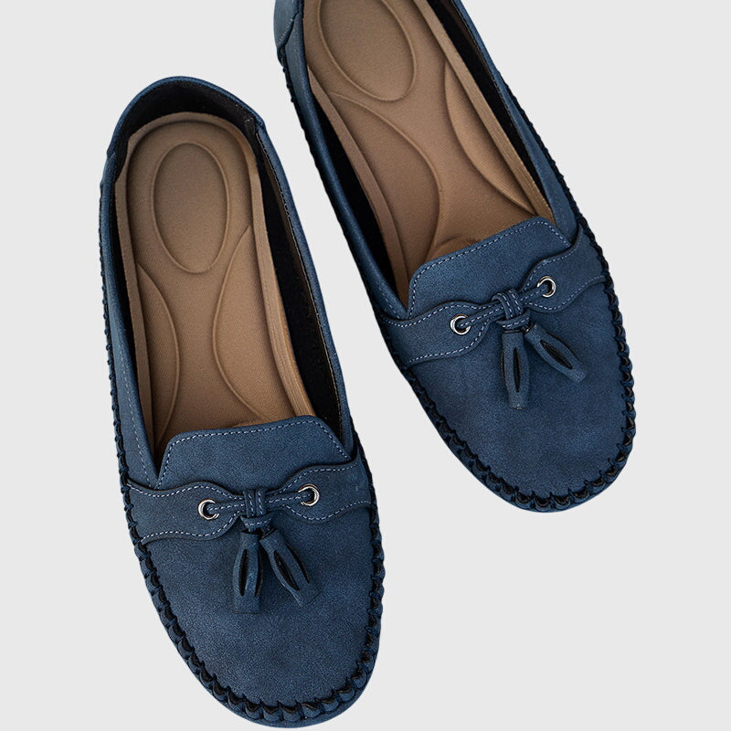 Chelsea | Suede-Look Tassel Moccasins, colour Blue