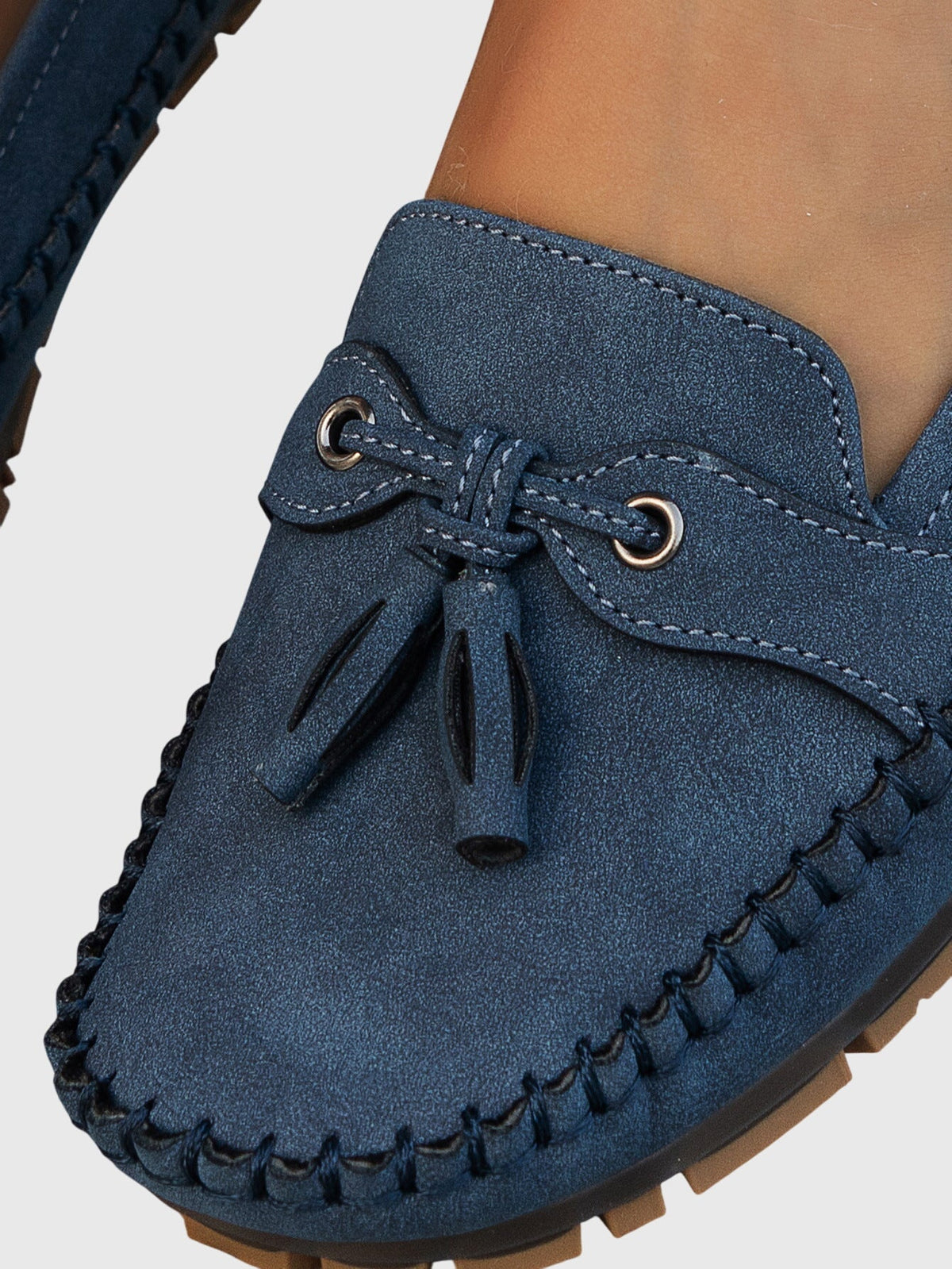 Chelsea | Suede-Look Tassel Moccasins, colour Blue