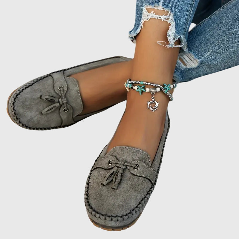 Chelsea | Suede-Look Tassel Moccasins, colour Grey