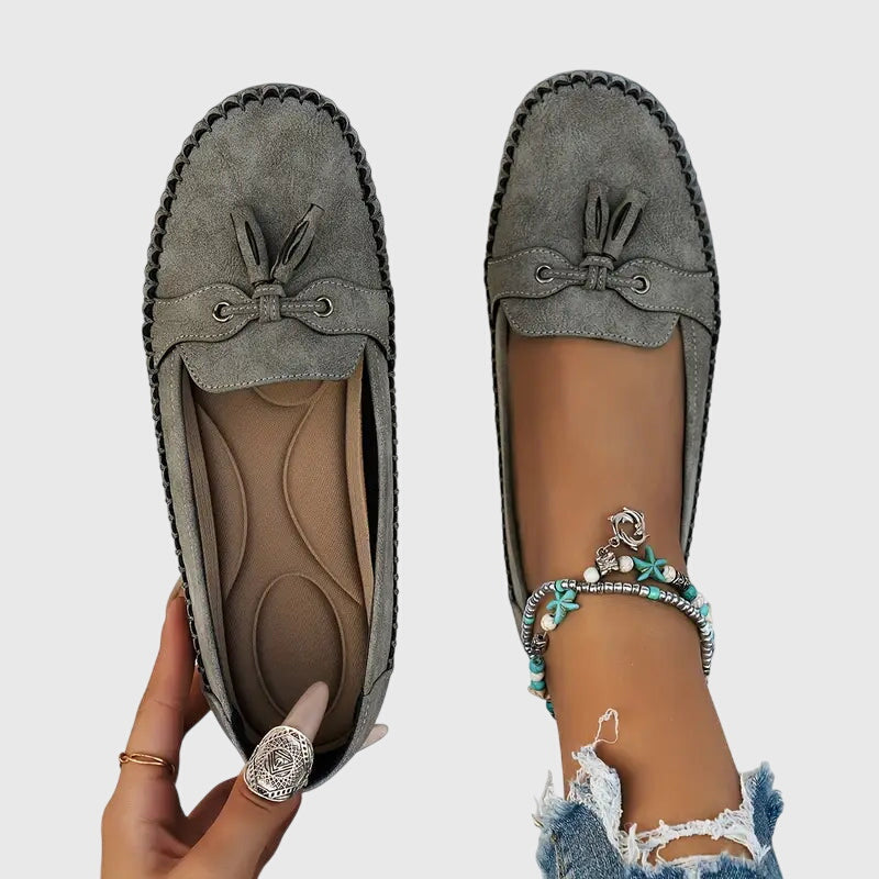 Chelsea | Suede-Look Tassel Moccasins, colour Grey
