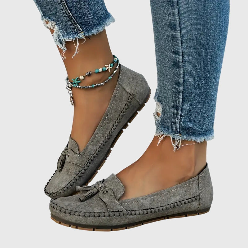 Chelsea | Suede-Look Tassel Moccasins, colour Grey