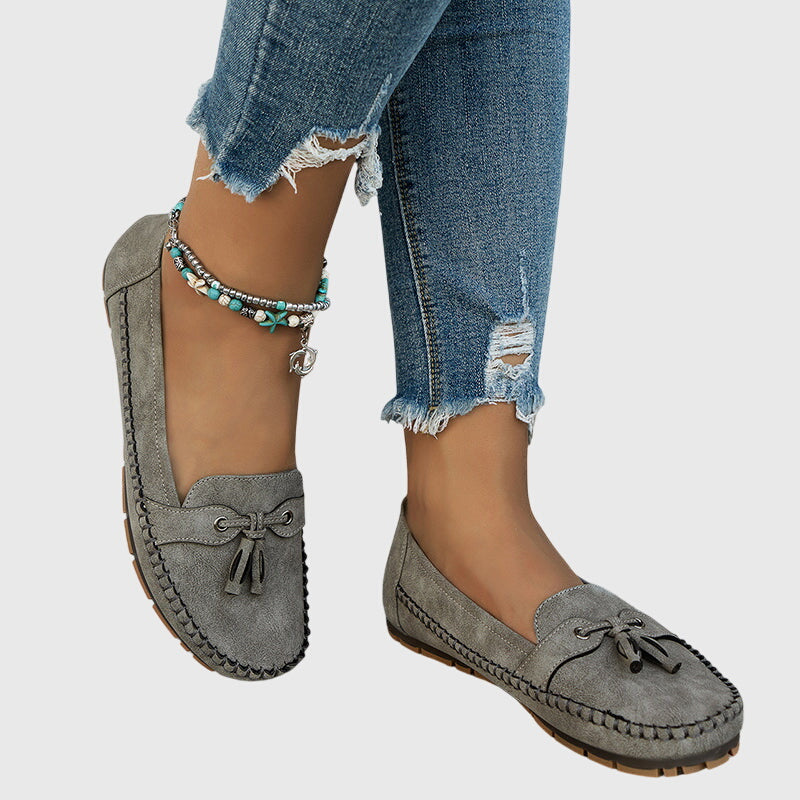 Chelsea | Suede-Look Tassel Moccasins, colour Grey