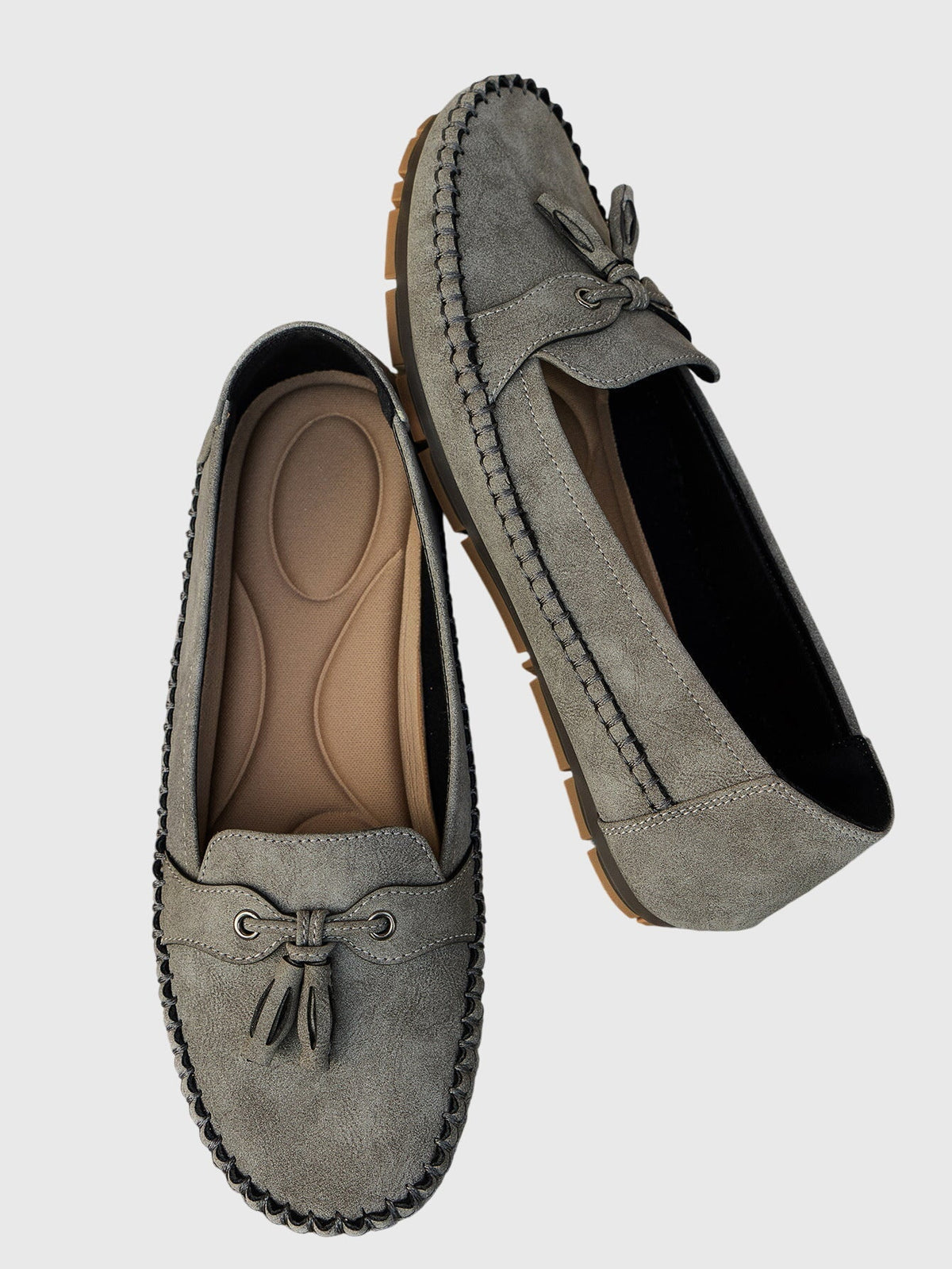 Chelsea | Suede-Look Tassel Moccasins, colour Grey