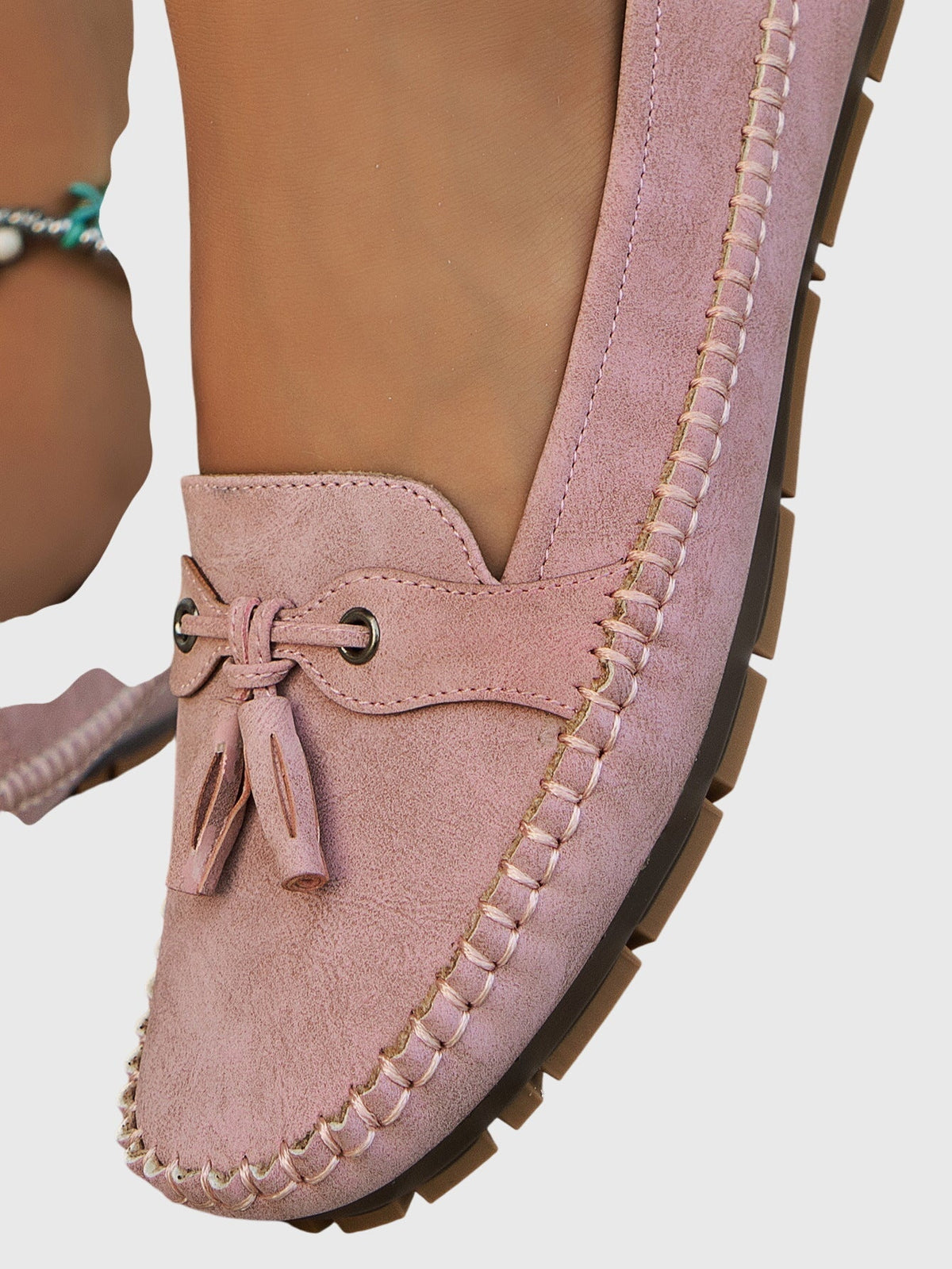 Chelsea | Suede-Look Tassel Moccasins, colour Pink