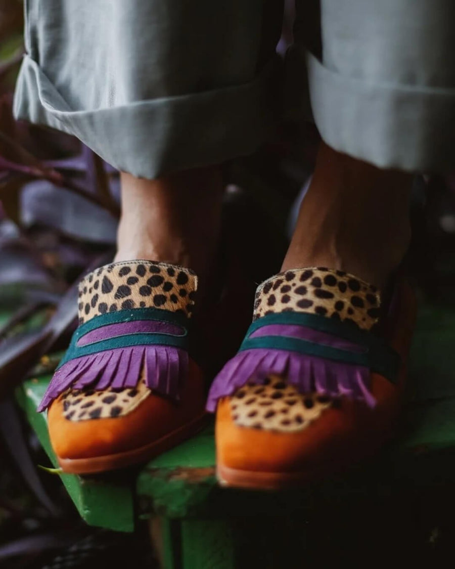 Carla | Leopard Fringe Loafers