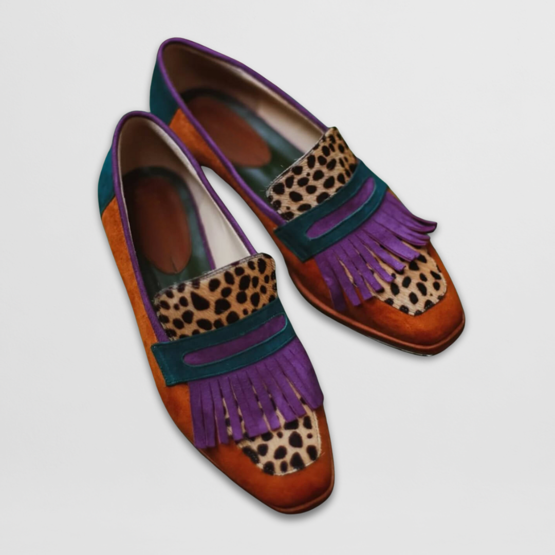 Carla | Leopard Fringe Loafers, colour Leopard Print