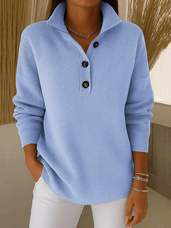 Ingrid | Ribbed Polo Jumper
