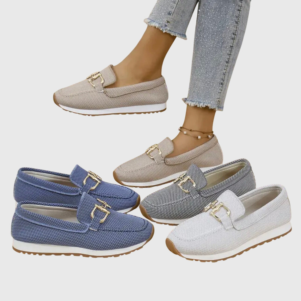 Gemma | Knit Buckle Loafer Trainers