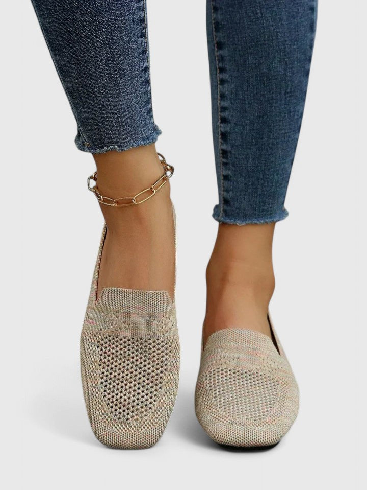 Giselle | Square-Toe Knit Flats