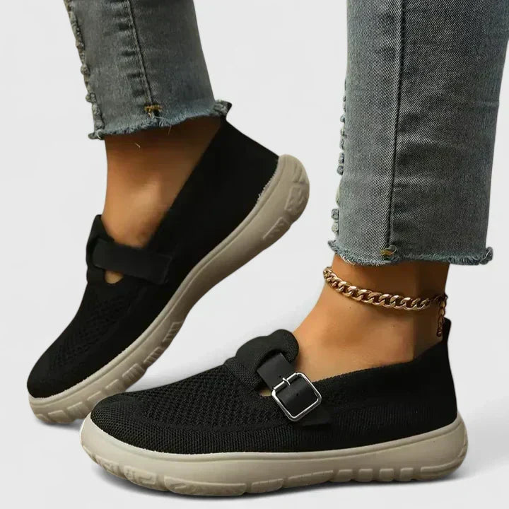 Graciel | Knit Strap Comfort Loafers, colour Black