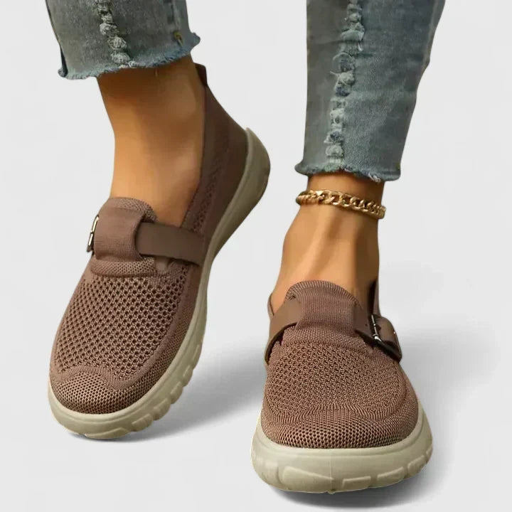 Graciel | Knit Strap Comfort Loafers, colour Brown
