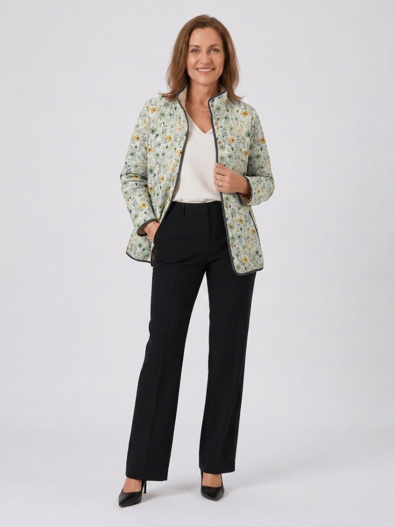 Greer | Cream Meadow Quilted Jacket, colour Cream