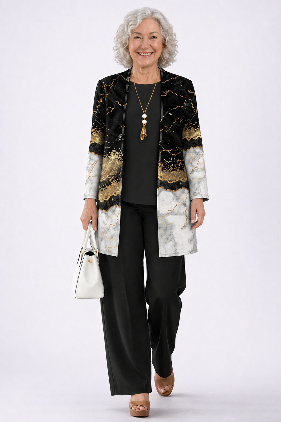 Hilda | Black and Gold Marble Three-Piece Set