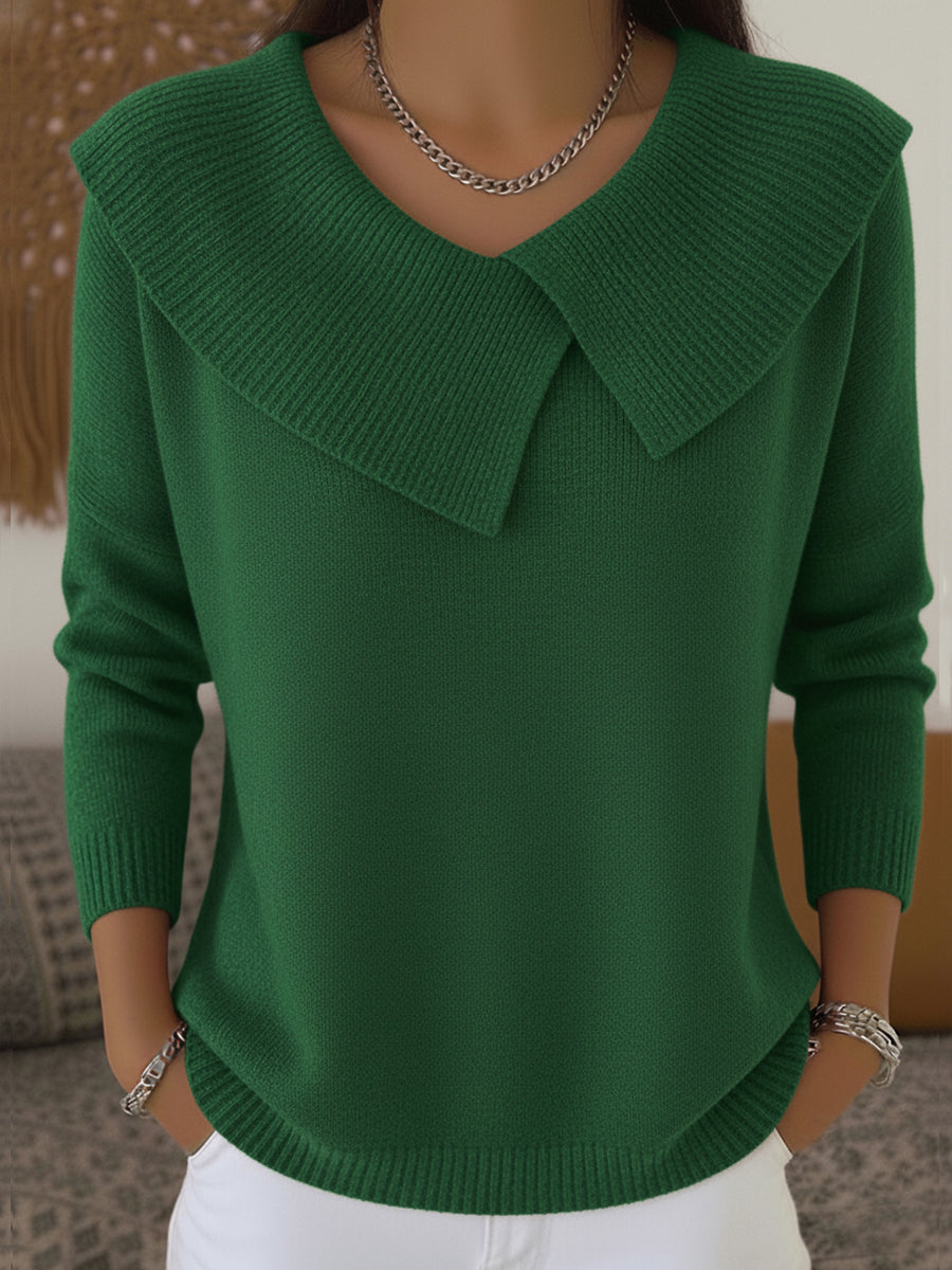 Honor | Fold-Over Collar Jumper, colour Green