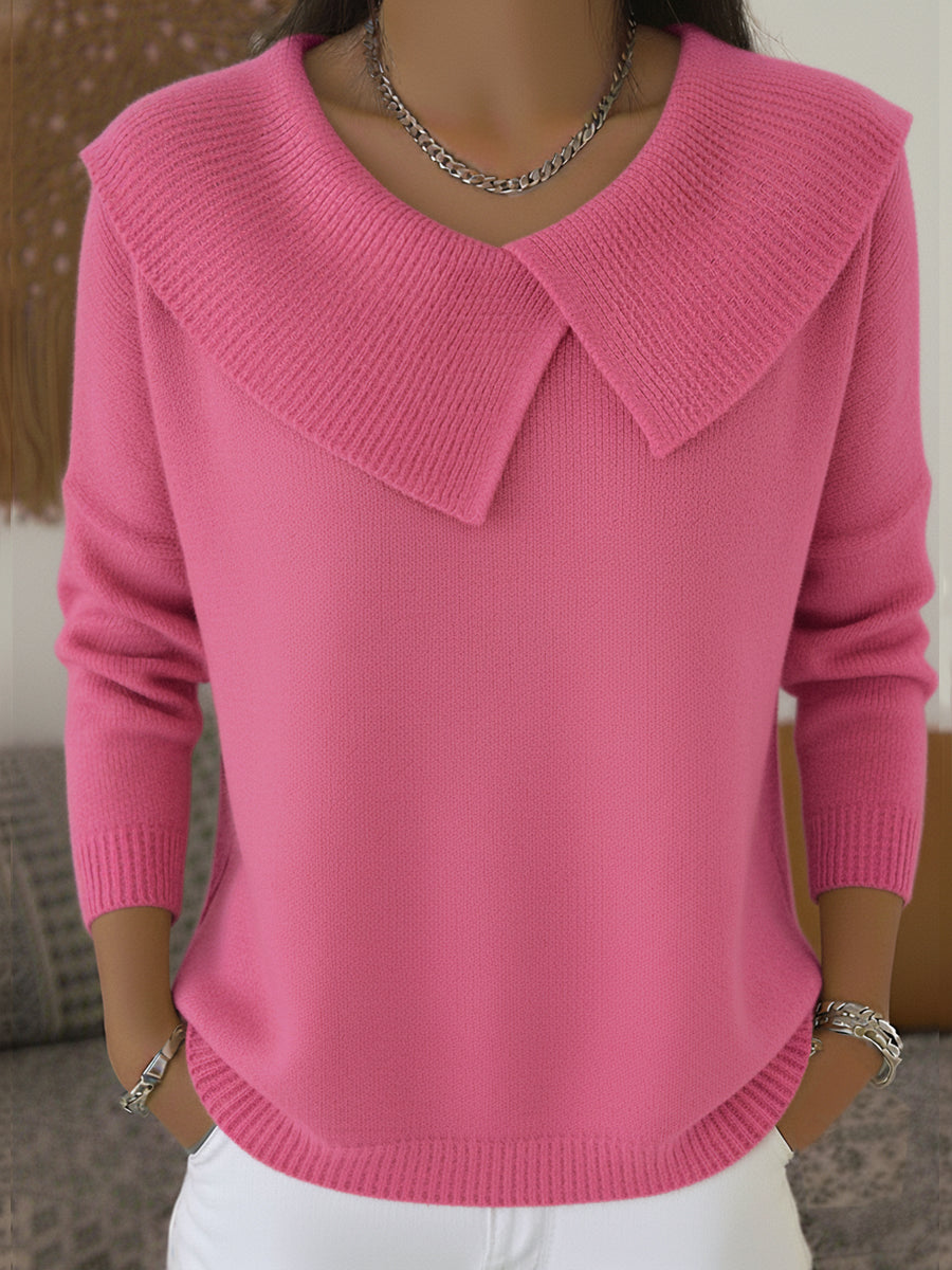 Honor | Fold-Over Collar Jumper, colour Pink
