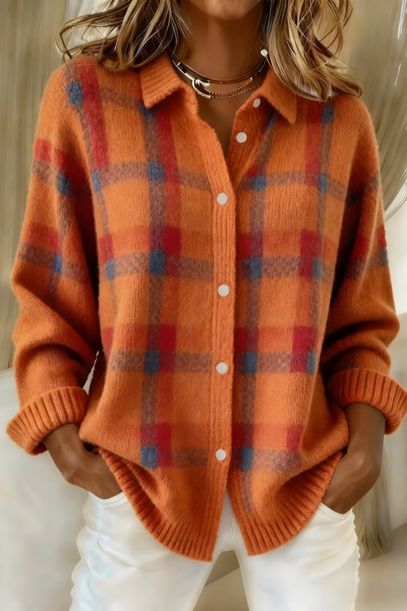 Iona | Plaid Knit Cardigan