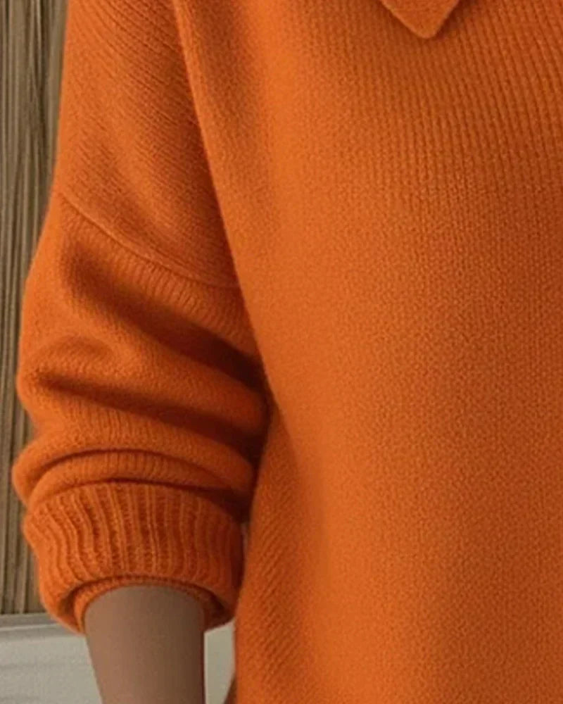 Ivy | Collared Cropped Cardigan, colour Orange