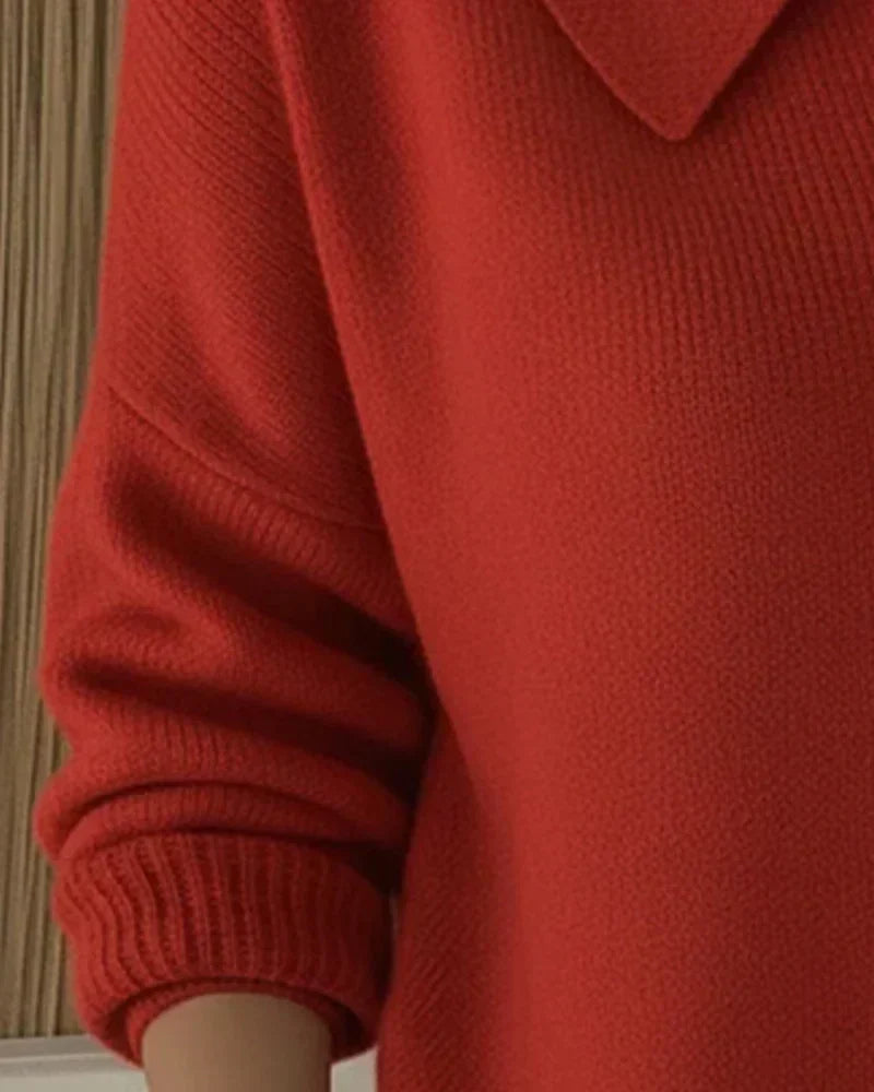 Ivy | Collared Cropped Cardigan, colour Red