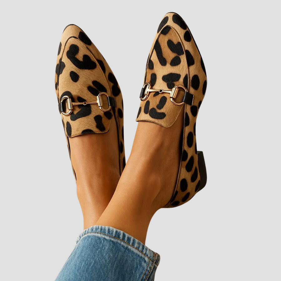Jocelyn | Tan Leopard Bit Loafers