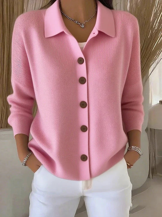 Josie | Collared Button Cardigan, colour Pink