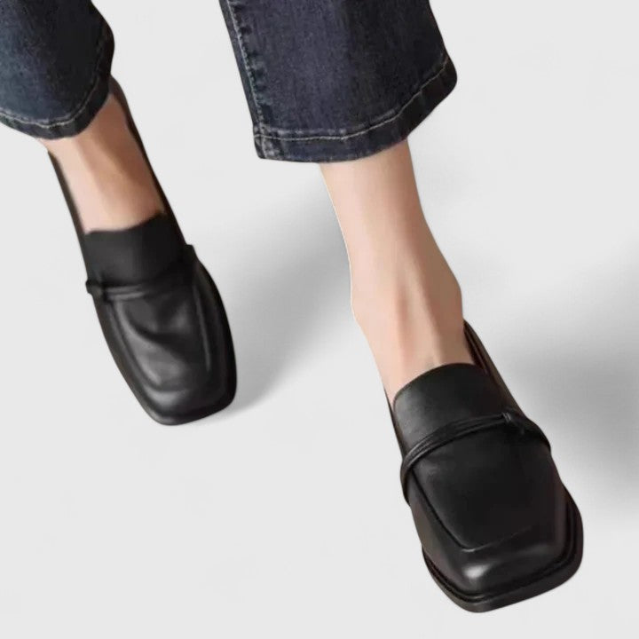 Kirsty | Square-Toe Low Heel Loafers