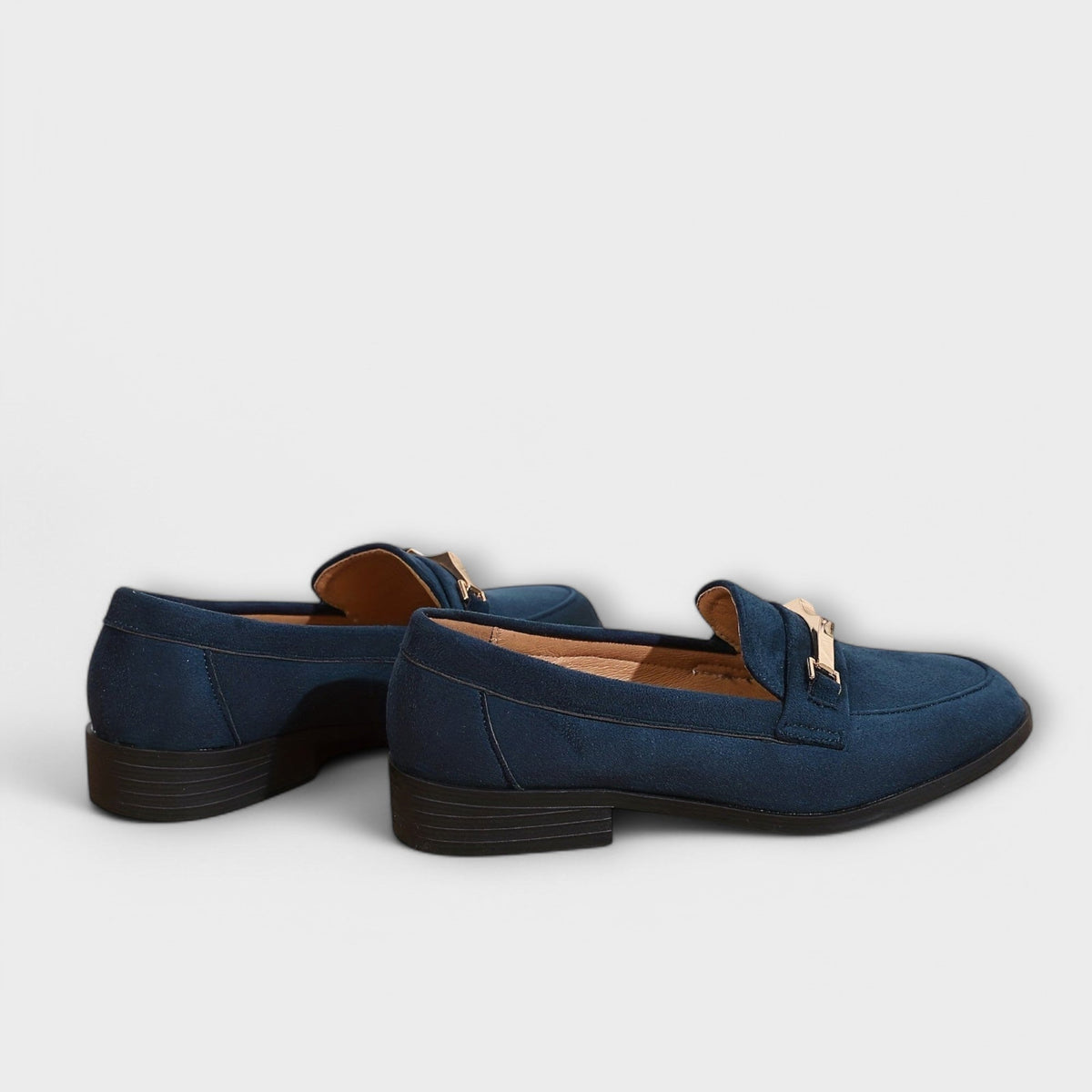 Alba | Suede-Finish Bar Loafers, colour Navy