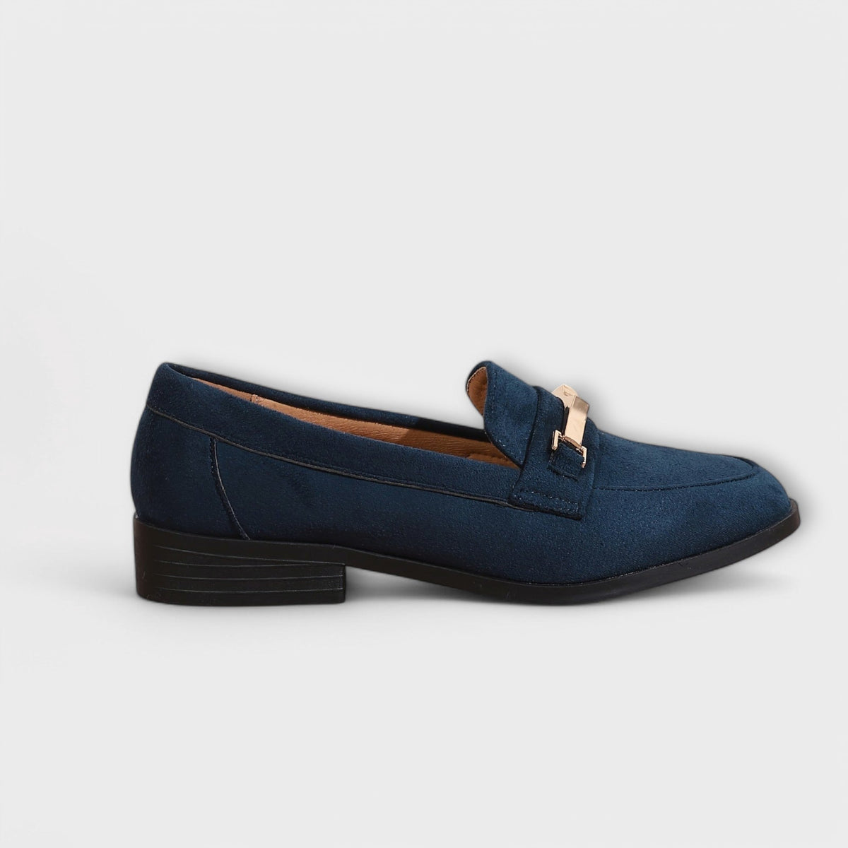 Alba | Suede-Finish Bar Loafers, colour Navy