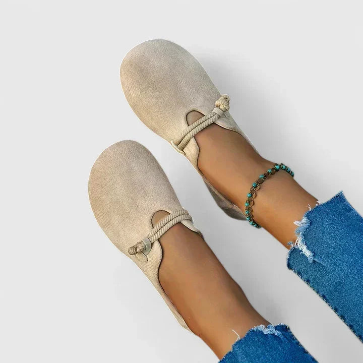 Norah | Suede-Look Cord Detail Flats, colour Beige