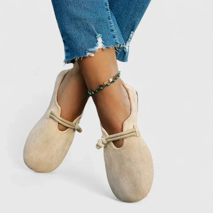 Norah | Suede-Look Cord Detail Flats, colour Beige