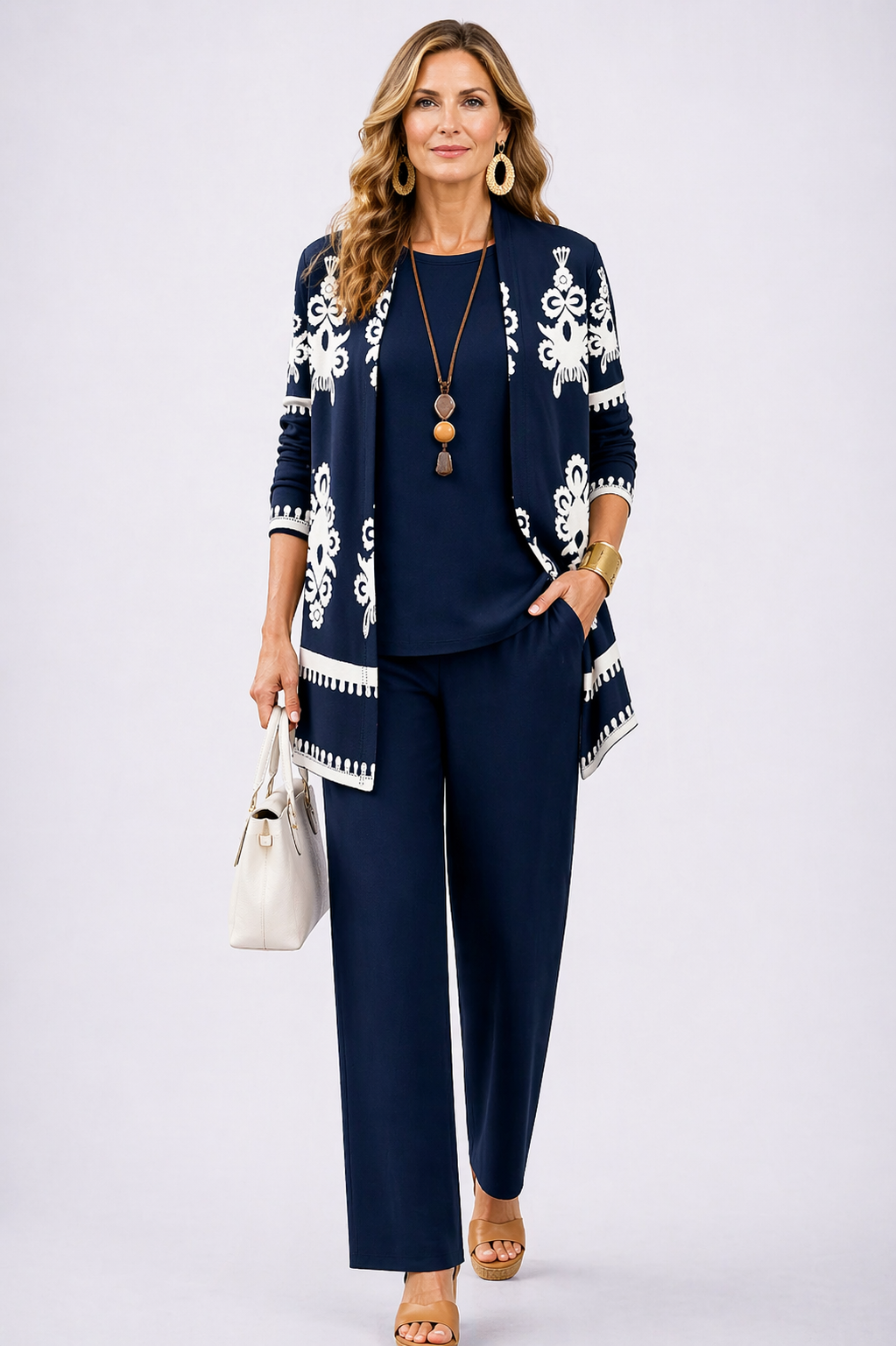 Ruth | Midnight Blue Ornamental Three-Piece Set, colour Midnight Blue