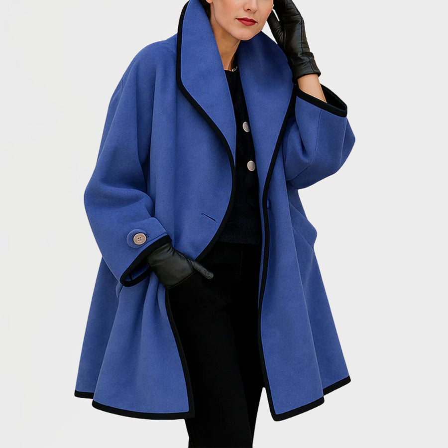 Seraphina | Oversized Contrast Trim Coat