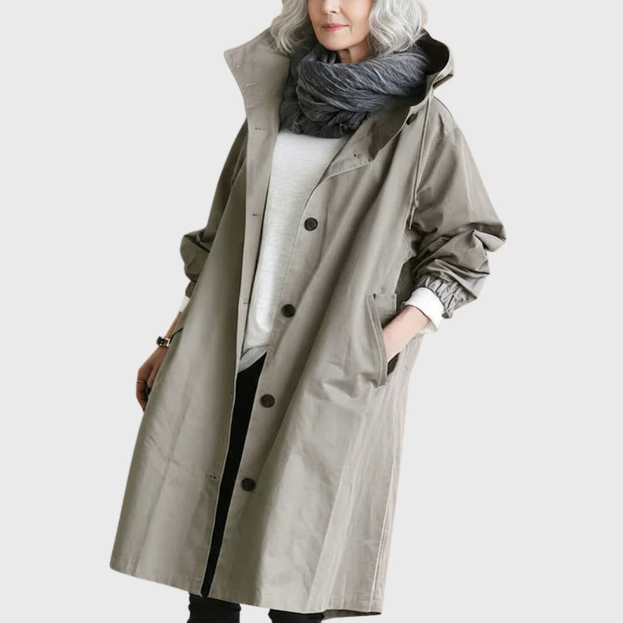 Sheila | Hooded Relaxed Long Trench Coat