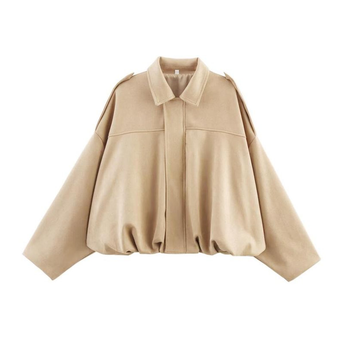 Sienna | Relaxed Oversized Bomber Jacket, colour Beige