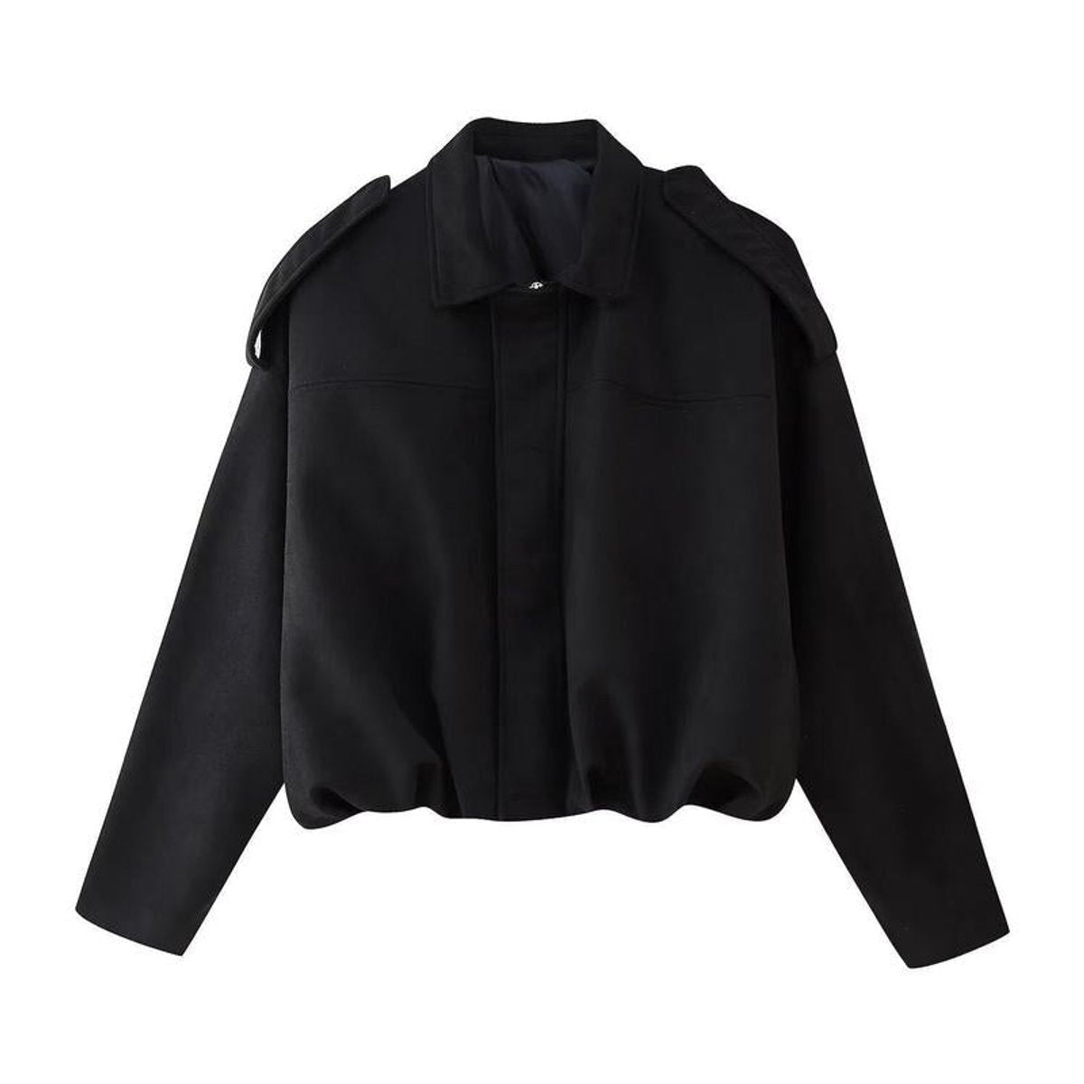 Sienna | Relaxed Oversized Bomber Jacket, colour Black