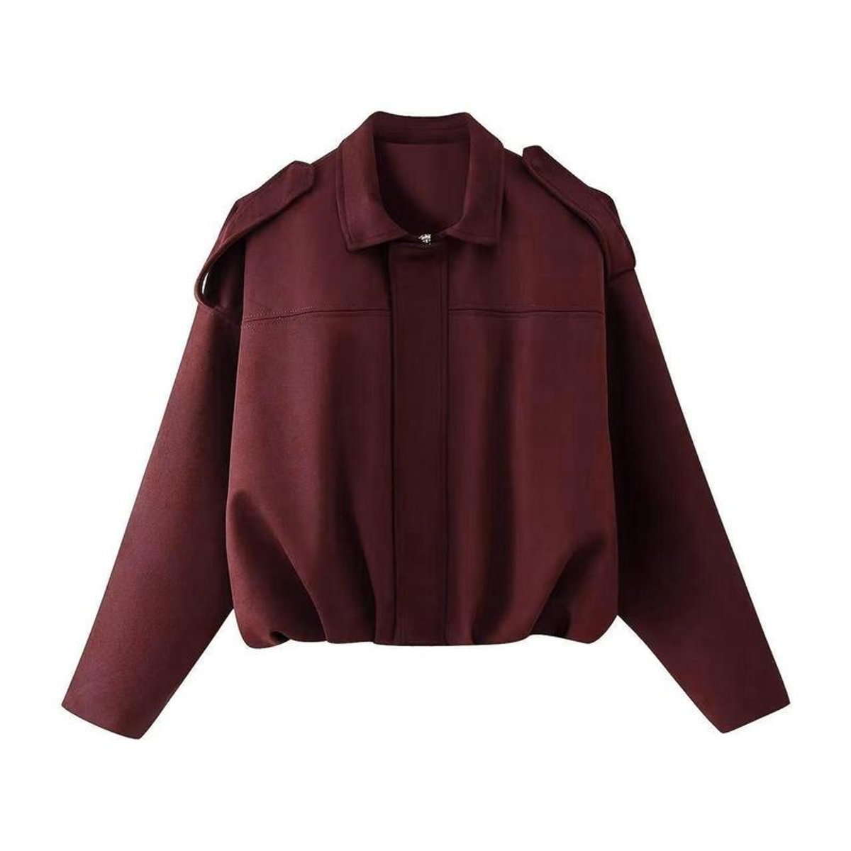 Sienna | Relaxed Oversized Bomber Jacket, colour Burgundy