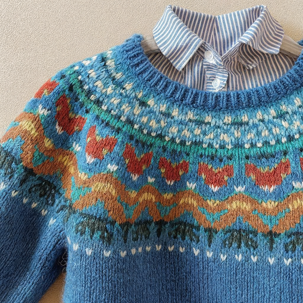 Signe | Denim Blue Nordic Jumper, colour Denim Blue