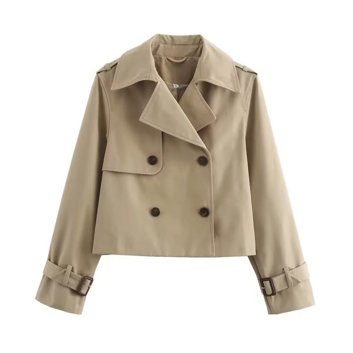 Sinead | Cropped Double-Breasted Trench Coat, colour Beige