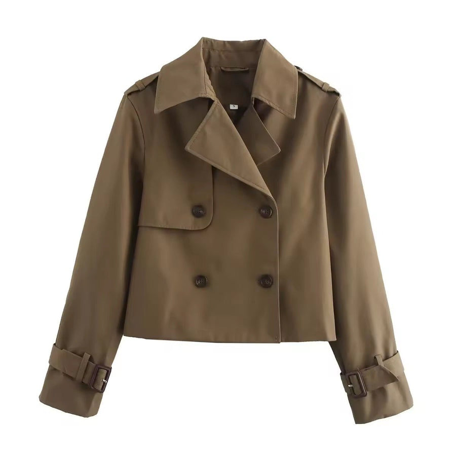 Sinead | Cropped Double-Breasted Trench Coat