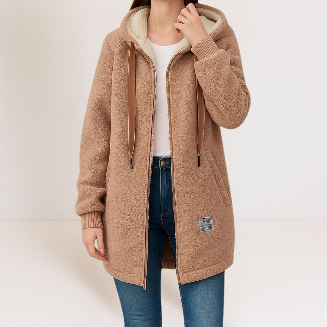 Summer | Soft Hooded Zip-Up Jacket, colour Brown
