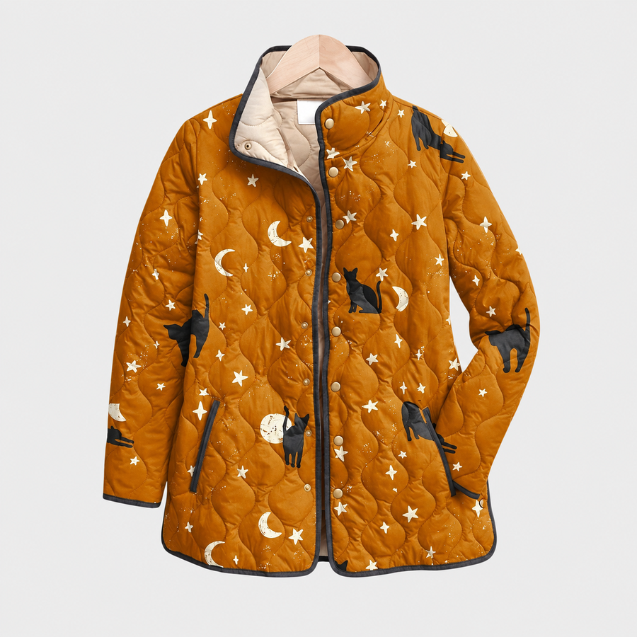 Sybil | Moon and Cat Quilted Jacket